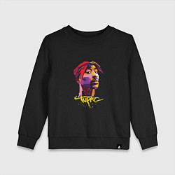 Свитшот хлопковый детский Tupac Color, цвет: черный