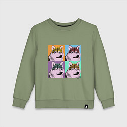 Свитшот хлопковый детский Andy Wolfol, цвет: авокадо