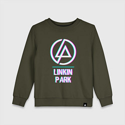 Свитшот хлопковый детский Linkin Park Glitch Rock, цвет: хаки
