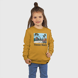 Свитшот хлопковый детский Los Angeles Venis Beach, цвет: горчичный — фото 2