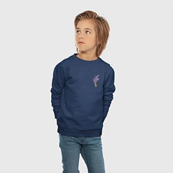 Свитшот хлопковый детский Лаванда прованс, цвет: тёмно-синий — фото 2