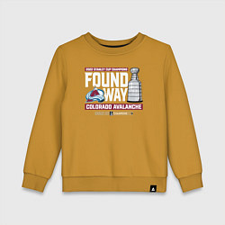 Свитшот хлопковый детский COLORADO AVALANCHE 2022, цвет: горчичный