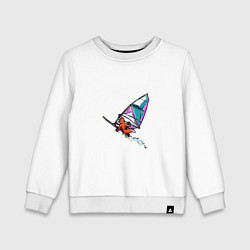 Свитшот хлопковый детский Windfoxer, цвет: белый