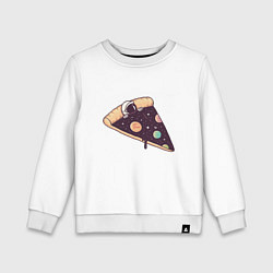 Свитшот хлопковый детский Space - Pizza, цвет: белый
