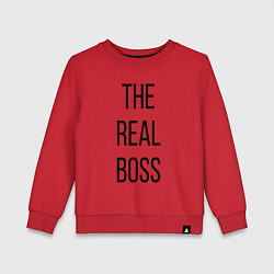 Свитшот хлопковый детский The real boss!, цвет: красный