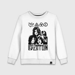 Свитшот хлопковый детский Led Zeppelin Black, цвет: белый