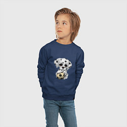 Свитшот хлопковый детский Футбол - Далматин, цвет: тёмно-синий — фото 2