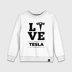 Свитшот хлопковый детский Tesla Love Classic, цвет: белый