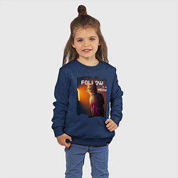 Свитшот хлопковый детский STRAY FOLLOW MEOW, цвет: тёмно-синий — фото 2