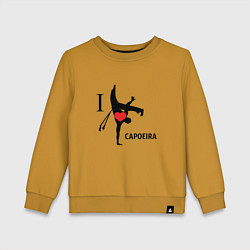 Свитшот хлопковый детский I LOVE CAPOEIRA, цвет: горчичный