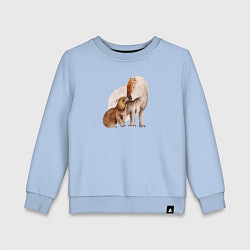 Свитшот хлопковый детский Капибары мать и дитя, цвет: мягкое небо