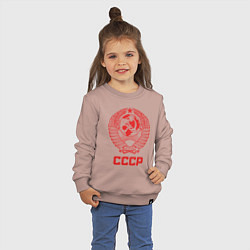 Свитшот хлопковый детский Герб СССР: Советский союз, цвет: пыльно-розовый — фото 2