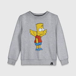 Свитшот хлопковый детский Барт Симпсон - единорог, цвет: меланж