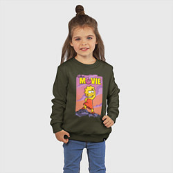Свитшот хлопковый детский Lisa Simpson смотрит в даль - movie, цвет: хаки — фото 2