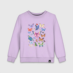 Детский свитшот Волшебные бабочки акварелью