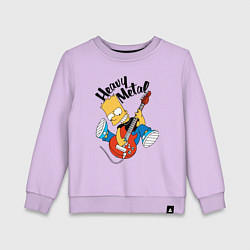 Свитшот хлопковый детский Барт Симпсон - гитарист - heavy metal, цвет: лаванда