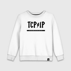 Свитшот хлопковый детский TCPIP Connecting people since 1972, цвет: белый