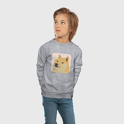 Свитшот хлопковый детский Аватар пёсика Доге, цвет: меланж — фото 2