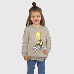 Свитшот хлопковый детский Барт Симпсон - крутой футбольный форвард, цвет: миндальный — фото 2
