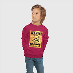 Свитшот хлопковый детский Розыск - Барт Симпсон - вознаграждение гарантирова, цвет: маджента — фото 2