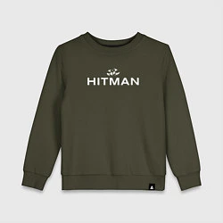 Свитшот хлопковый детский Hitman - лого, цвет: хаки