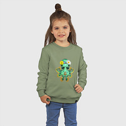 Свитшот хлопковый детский Мир - Зелёный Осьминог, цвет: авокадо — фото 2