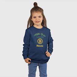 Свитшот хлопковый детский Loves His Bitcoin, цвет: тёмно-синий — фото 2