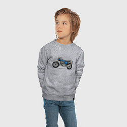 Свитшот хлопковый детский Синий классический мотоицкл, цвет: меланж — фото 2