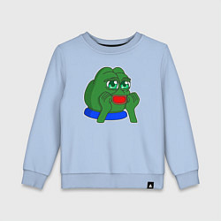 Свитшот хлопковый детский Лягушонок Пепе каваии, цвет: мягкое небо