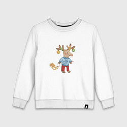 Детский свитшот Рождественский олень с санями