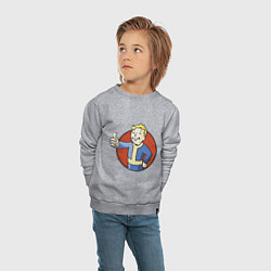 Свитшот хлопковый детский Vault boy like, цвет: меланж — фото 2