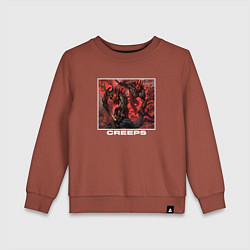 Свитшот хлопковый детский Арт Крипы, цвет: кирпичный