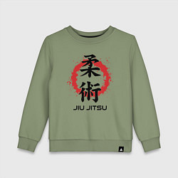 Детский свитшот Jiu jitsu red splashes logo