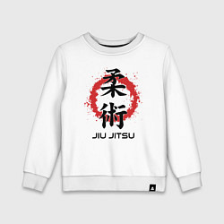 Детский свитшот Jiu jitsu red splashes logo