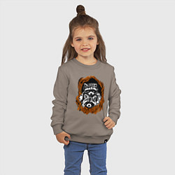 Свитшот хлопковый детский Еноты в дупле, цвет: утренний латте — фото 2