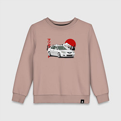 Свитшот хлопковый детский Mazda 3 bk JDM Retro, цвет: пыльно-розовый