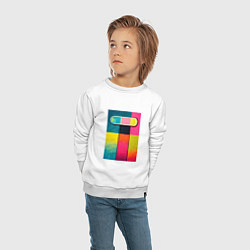 Свитшот хлопковый детский Абстрактный поп-арт, цвет: белый — фото 2