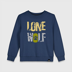 Свитшот хлопковый детский Lone Wolf - одинокий волк, цвет: тёмно-синий