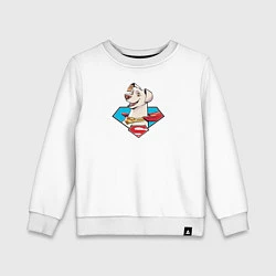 Свитшот хлопковый детский Пес Супермена Крипто DC Лига Суперпитомцы, цвет: белый