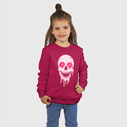 Свитшот хлопковый детский Jolly skull, цвет: маджента — фото 2