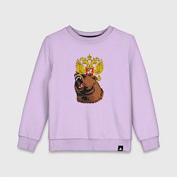 Детский свитшот Патриотичный медведь на фоне герба