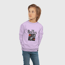 Свитшот хлопковый детский The Beatles - Жуки, цвет: лаванда — фото 2