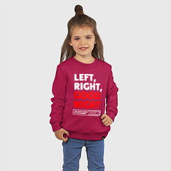 Свитшот хлопковый детский Left righte good night, цвет: маджента — фото 2