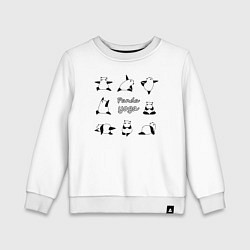 Свитшот хлопковый детский Панда - йога, цвет: белый