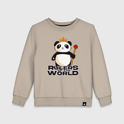 Свитшот хлопковый детский Панда - Правители Мира, цвет: миндальный