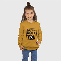 Свитшот хлопковый детский We rock you, цвет: горчичный — фото 2