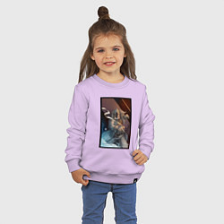 Свитшот хлопковый детский Juuzou art, цвет: лаванда — фото 2