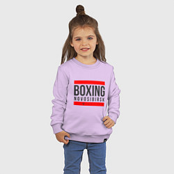 Свитшот хлопковый детский Novosibirsk boxing team, цвет: лаванда — фото 2