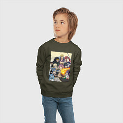 Свитшот хлопковый детский Fairy Tail heroes, цвет: хаки — фото 2