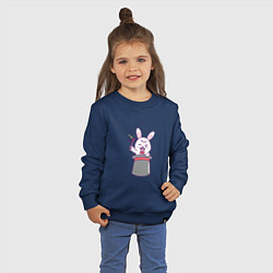 Свитшот хлопковый детский Фокусник - Кролик, цвет: тёмно-синий — фото 2